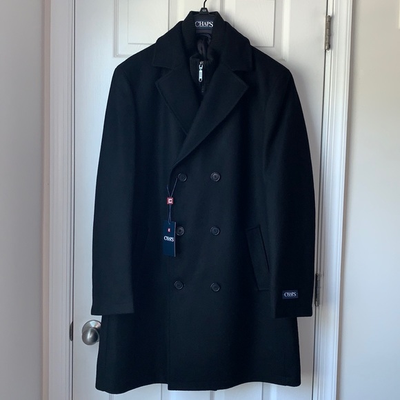 Chaps Men’s Classic Double-breasted Coat - Picture 1 of 14
